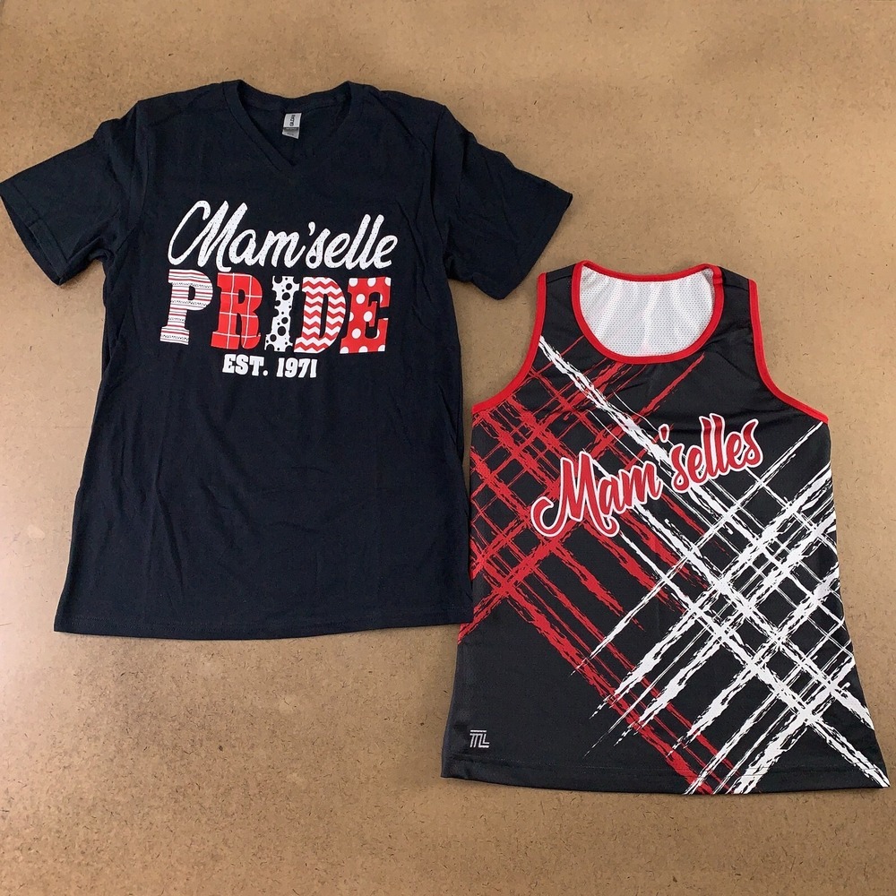 Adult Small Black Red White Mam'selles Graphic Tank Top & V Neck T-shirt New